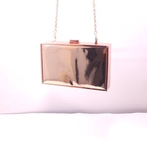 Gianni Bini (Rose)Gold Box Purse/Crossbody Bag